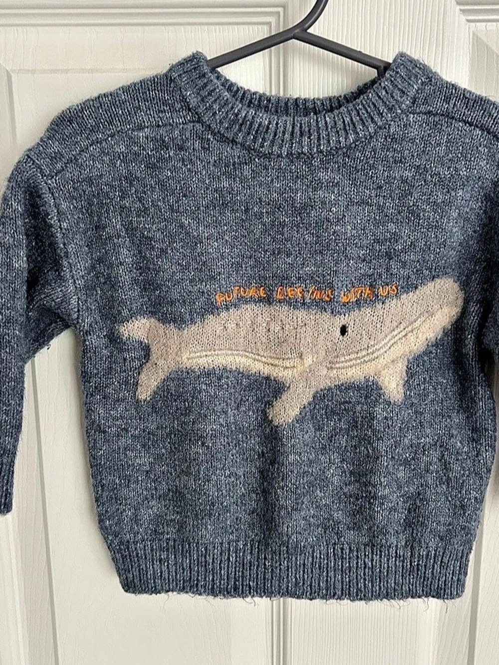 ZARA “Future Begins With Us” Whale Knit Sweater Boys 9-12 Months